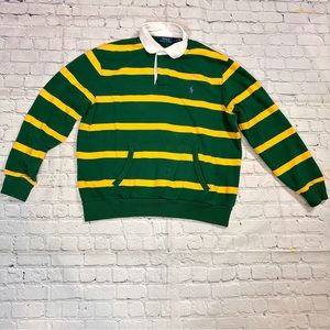 Green And Yellow Striped Polo Rugby